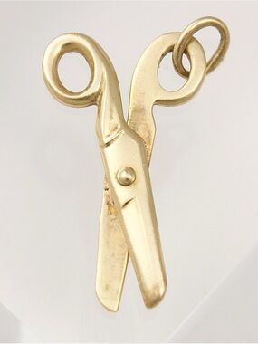 Vintage 14K Yellow Gold Scissors Charm Pendant Articulated Movable 1.17 Grams